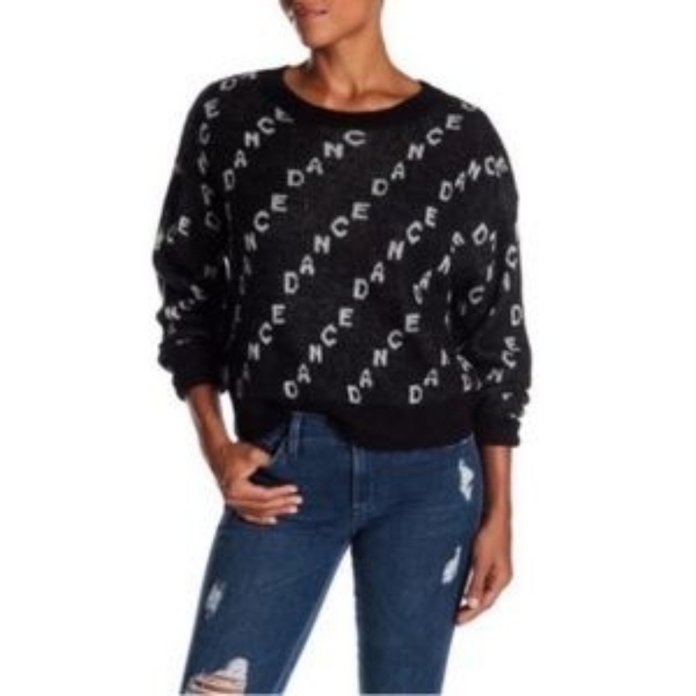 Wildfox Black and White Dance Print Sweater Size Small
